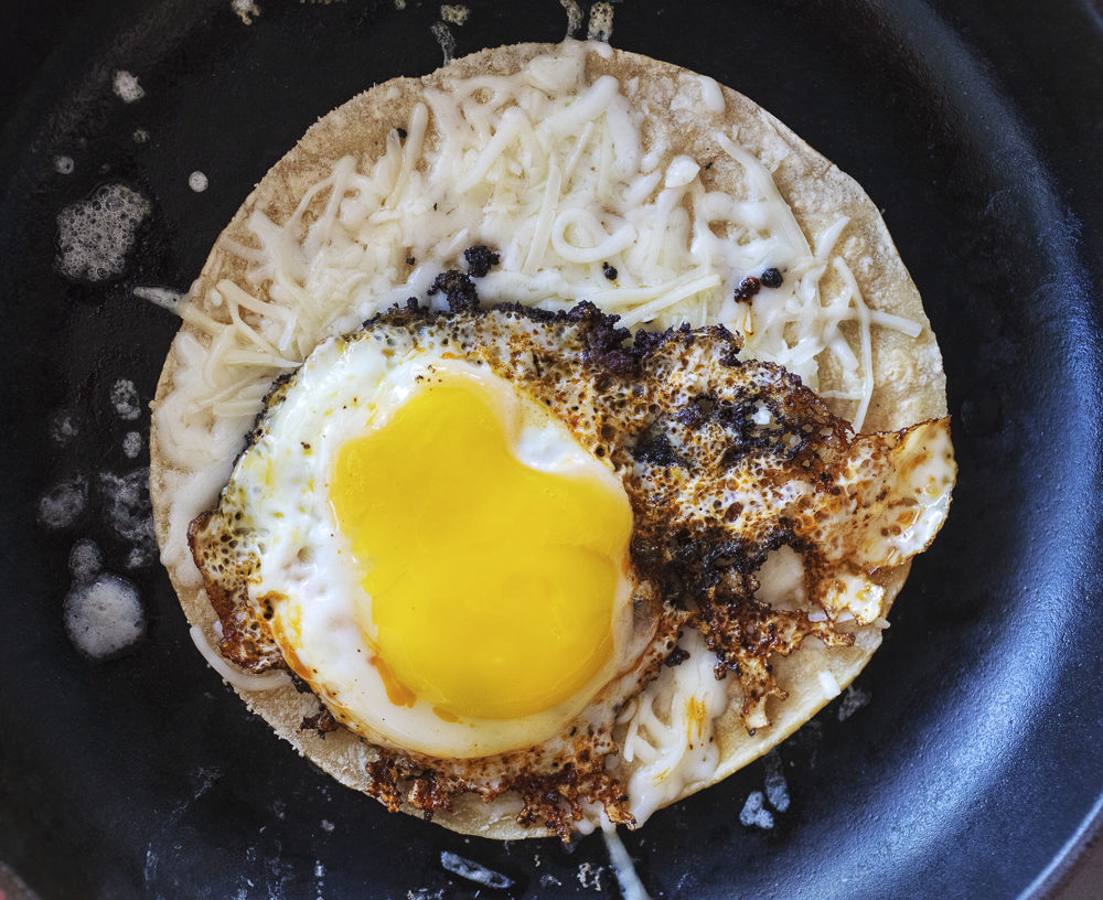 chorizo and egg breakfast taco | Recipes | Jackie Alpers Breakfast taco with egg, chorizo and cheese from Taste of Tucson